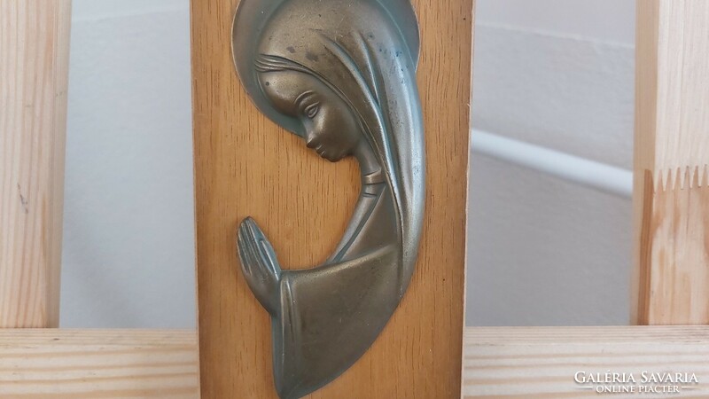 (K) beautiful small bronze relief of a prayer 10x20 cm in total size