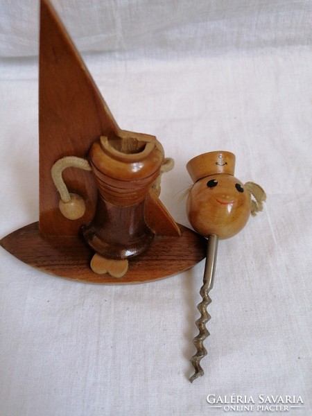 Craftsman wooden corkscrew sailor, boatman, balatonis.