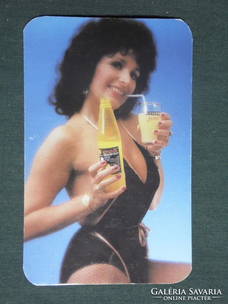 Kártyanaptár, Délker Olympos naracslé,citrom,erotikus női modell,1983