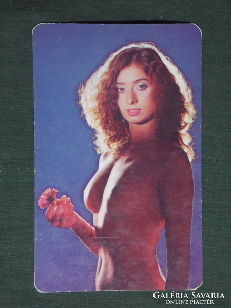 Kártyanaptár, Trafik ajándék üzlet, művészet,erotikus női akt modell 1986