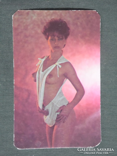 Kártyanaptár, Trafik ajándék üzletek,művészet, erotikus női akt modell, 1987