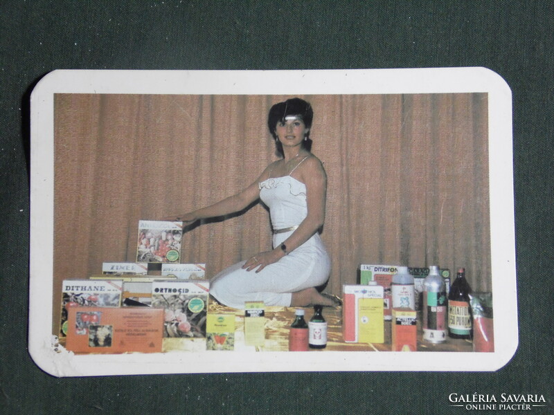 Card calendar, agricultural companies, erotic female model, 1984