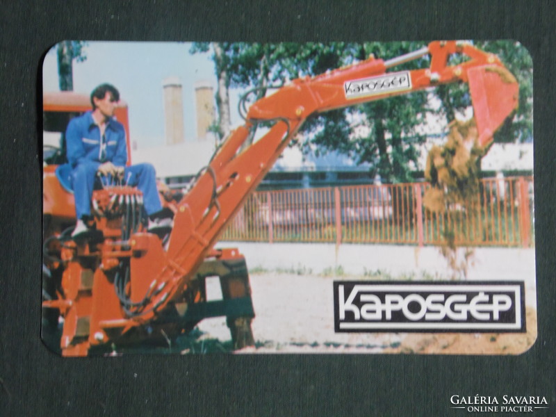 Kártyanaptár, Kaposgép Kaposvár, KCR traktor rakodó markoló, 1984