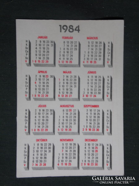 Card calendar, Sasad mgtsz, horticulture, graphic artist, flower, 1984