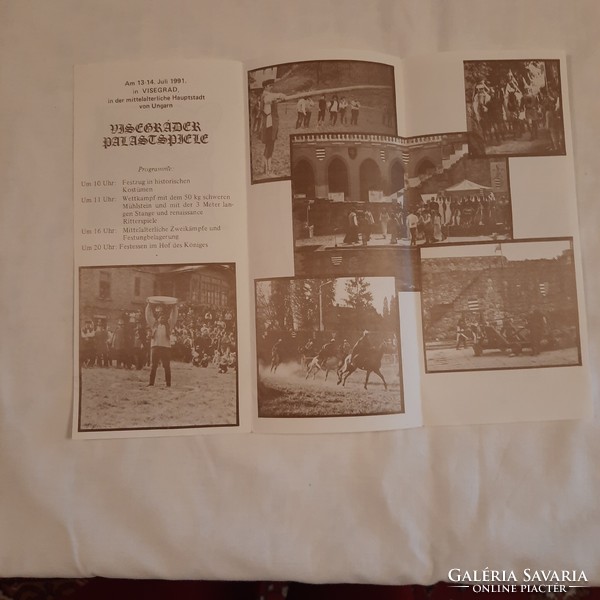 Visegrad Palace Games 1991 brochure in German