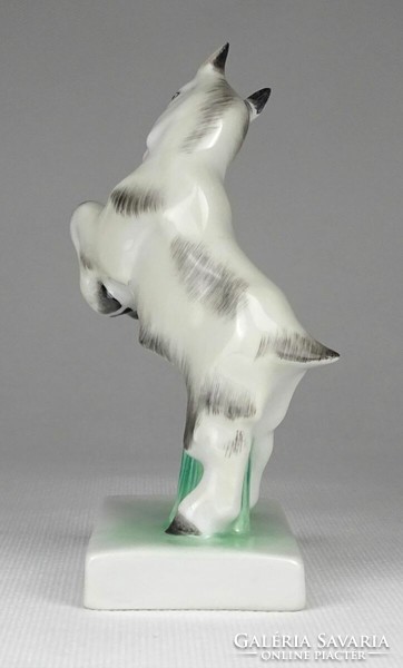 1P008 Herend porcelain goat on pedestal 11.5 Cm