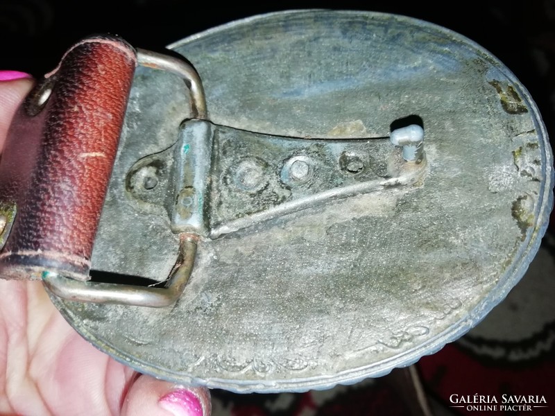 Old Celtic large belt buckle leather belt