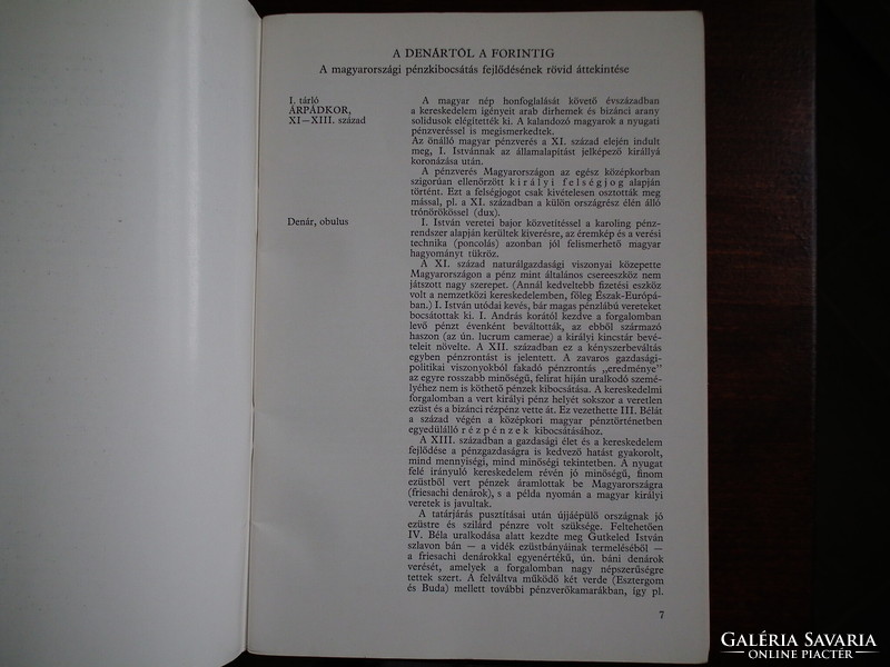 1978. Money issuance in Hungary - exhibition catalog of the Hungarian National Bank