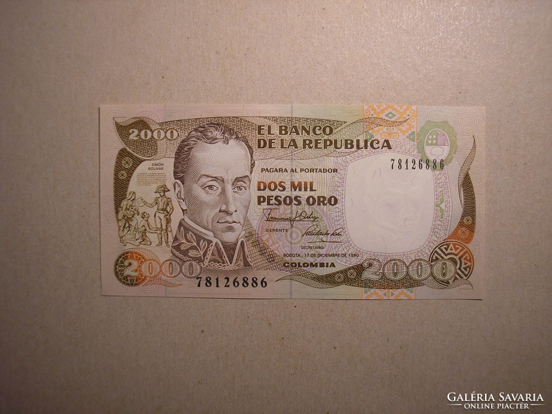 Kolumbia-2000 Pesos 1990 UNC
