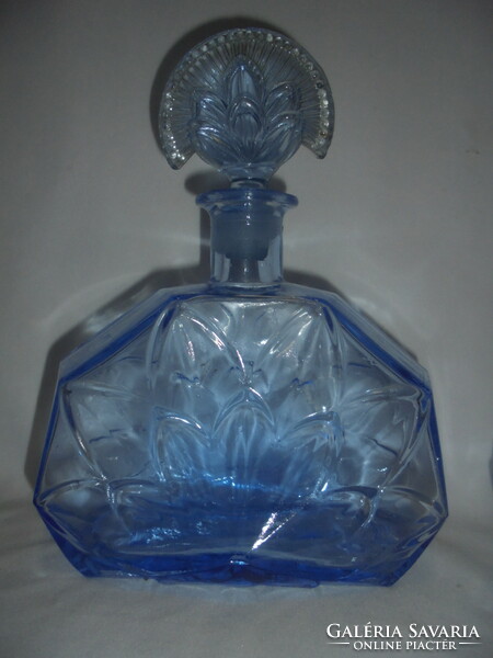 Régi kék üveg likőrös készlet