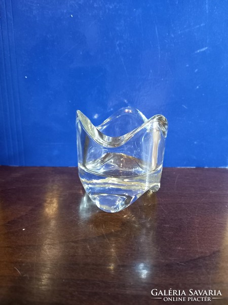 Thick glass candle holder