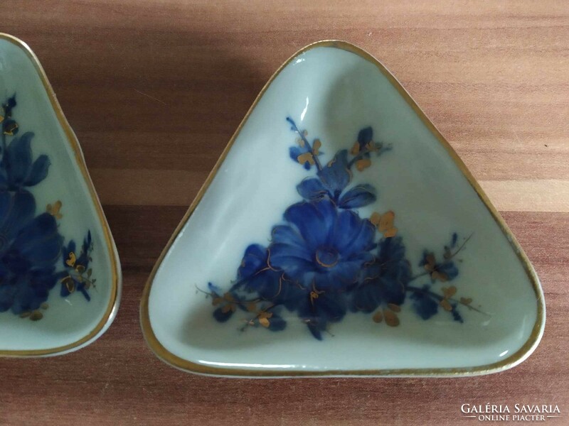 2 hand-painted porcelain bowls in one, marked, signed, Sumi manufactory