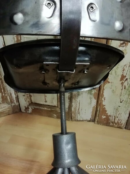 Industrial chair, old tractor seat converted into a chair, adjustable height metal chair, metal iron chair,