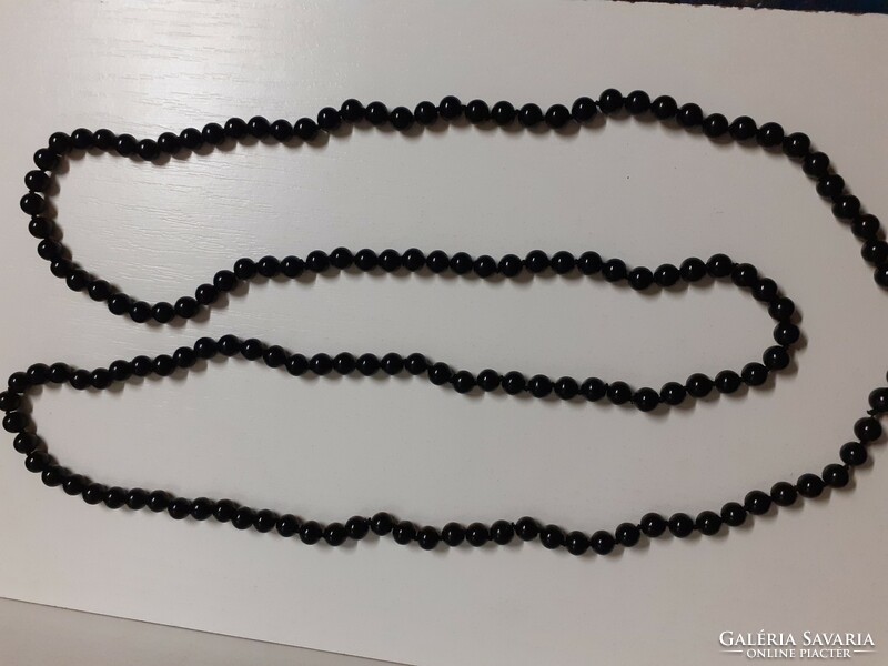 Retro long black porcelain knotted long necklace