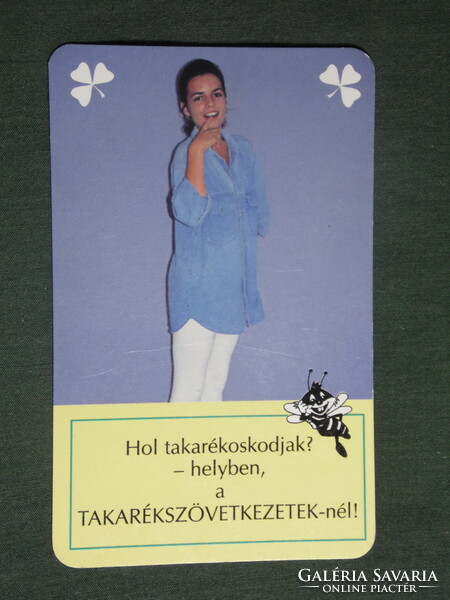 Kártyanaptár, Takarékszövetkezet, erotikus női modell, 1997