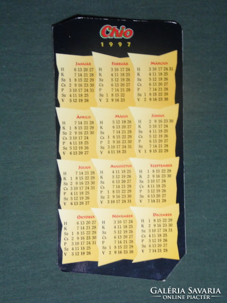 Card calendar, chio chips, 1997