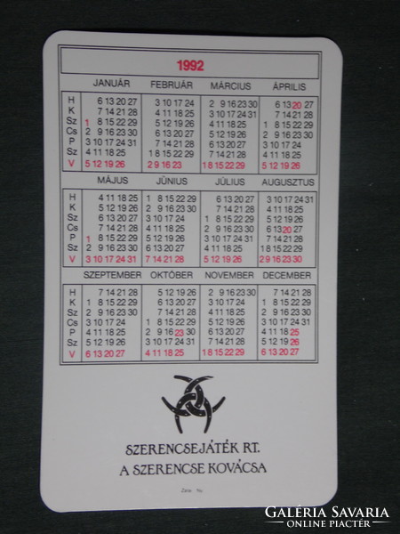 Card calendar, toto lottery game, erotic female model, 1992