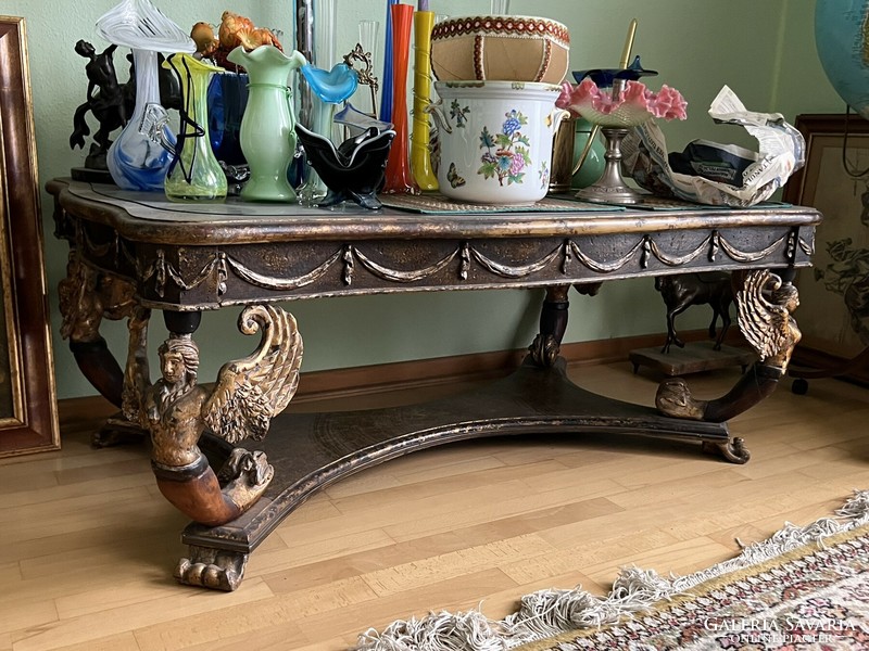 Richly decorated neo empire style side table / coffee table