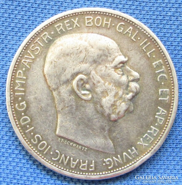 Ferenc József ezüst 5 korona 1909 Schwartz