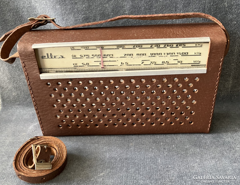 Eltra dominika pocket radio in leather case