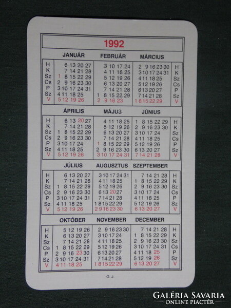 Card calendar, fönícia transporti kft., truck, Szeged, 1992