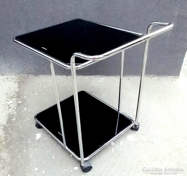 Chrome-framed glass party cart Italy negotiable vintage design