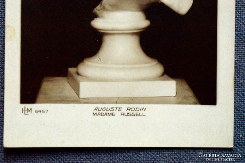 Antique photo postcard/ rodin - bust of madame russel. Published by the Rodin Museum