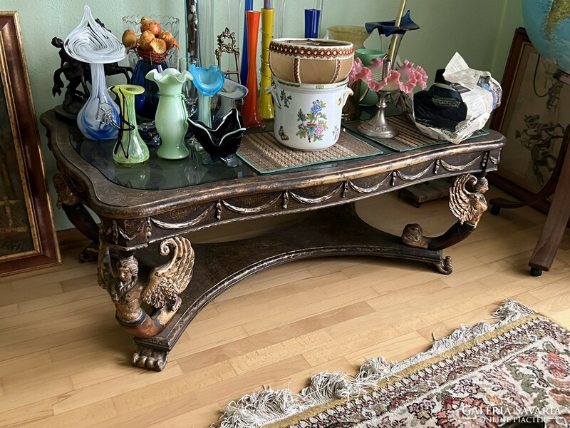 Richly decorated neo empire style side table / coffee table