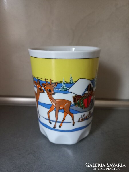Zsolnay, mug with a Christmas scene