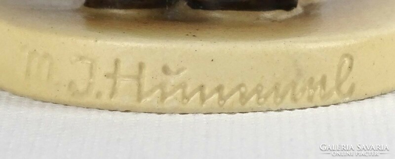 1P011 Régi kalapos fiú Hummel porcelán figura 13 cm