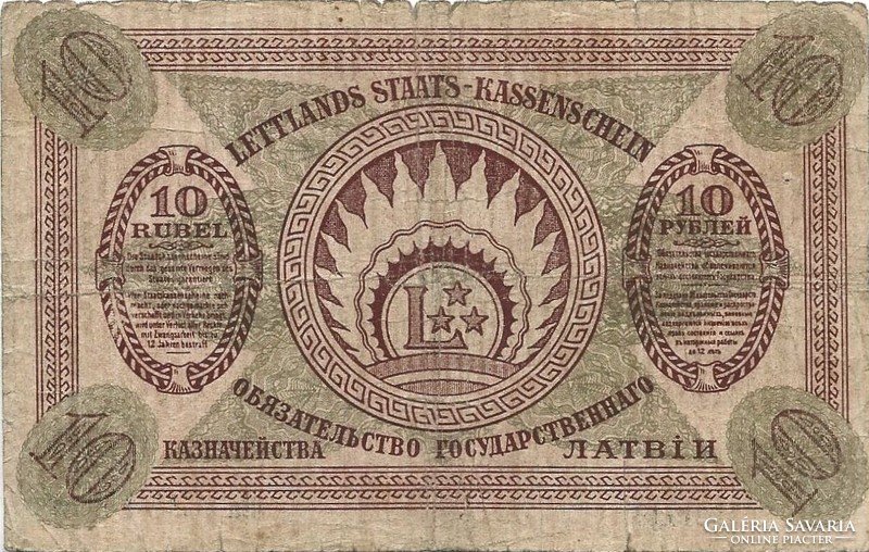 10 rubel rubli 1919 Lettország