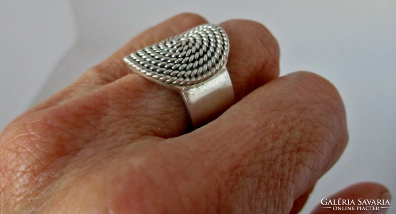 Gyönyörű régi magyar kézműves nagy ezüstgyűrű