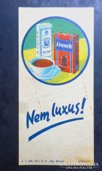 Franck kávé számolócédula