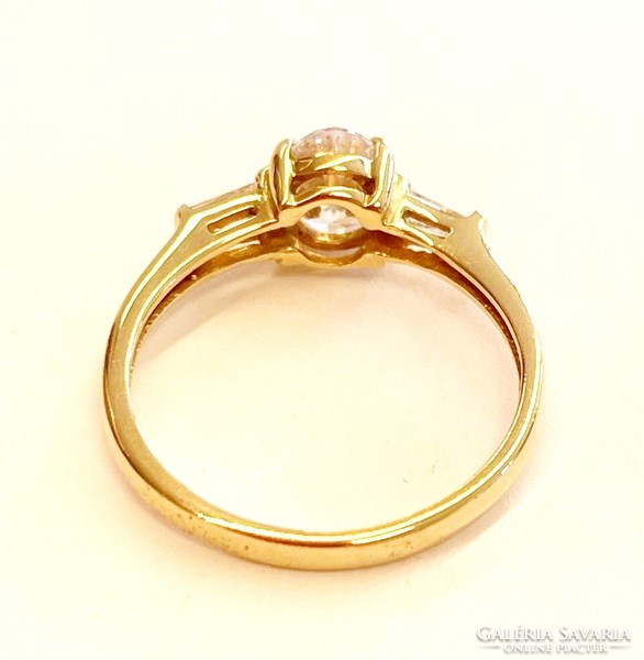 Yellow gold women's ring with spinel stone 52m