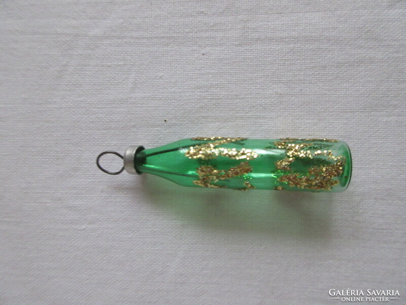 Old, small wine bottle, glass Christmas tree decoration. Negotiable!