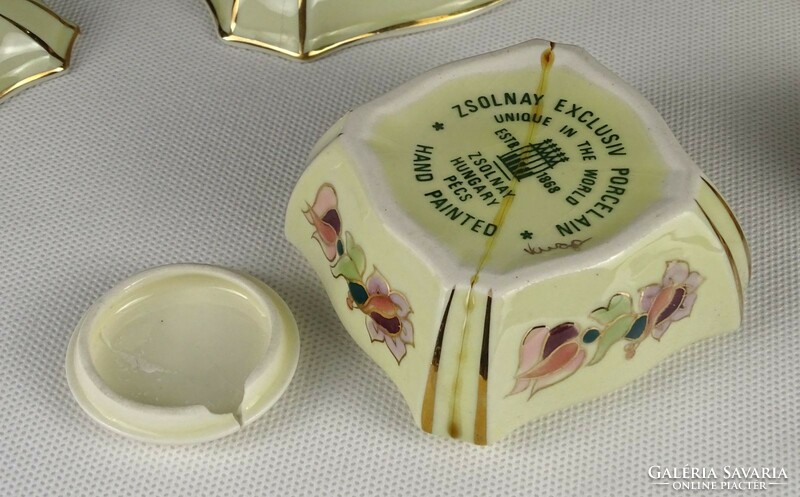 1P305 Sérült Zsolnay porcelán bonbonier csomag 4 darab