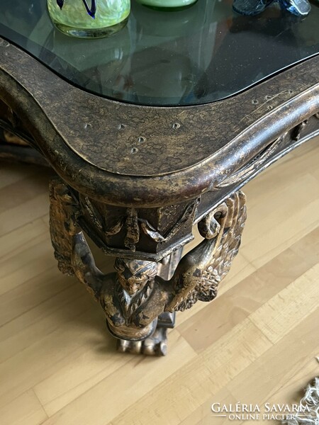 Richly decorated neo empire style side table / coffee table