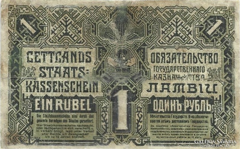 1 rubel rublis 1919 Lettország