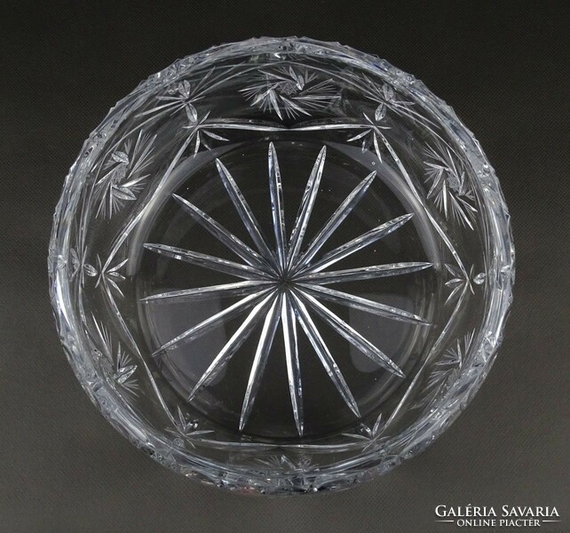1P298 Nagyméretű gyümölcskínáló kristály tál 6.5 x 21 cm