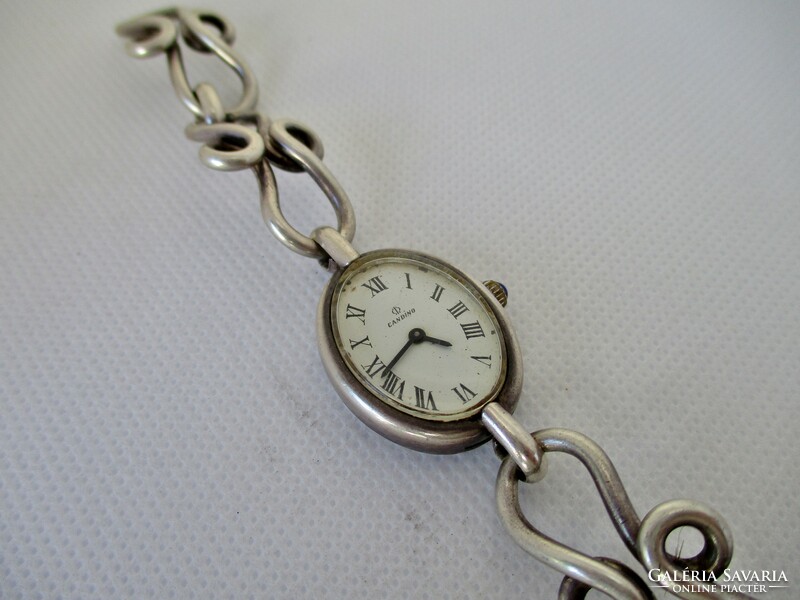 Beautiful old Candino silver watch with silver buckle