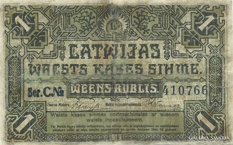 1 rubel rublis 1919 Lettország