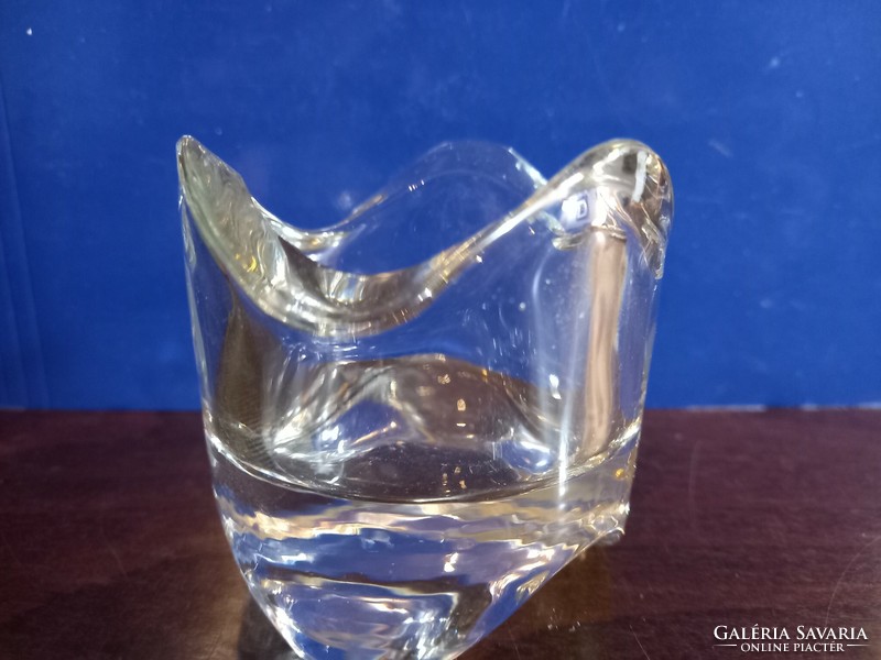 Thick glass candle holder