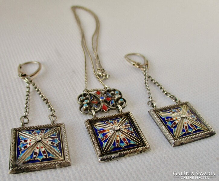 Special antique silver jewelry set