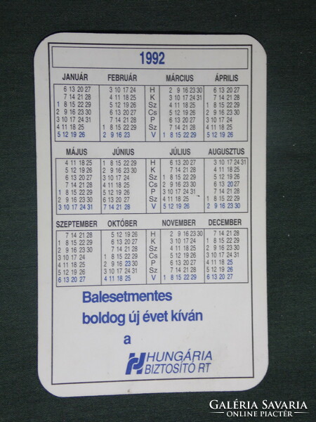 Card calendar, Hungarian insurance company, József Cserkúti bmw m3 rally racing car, 1992