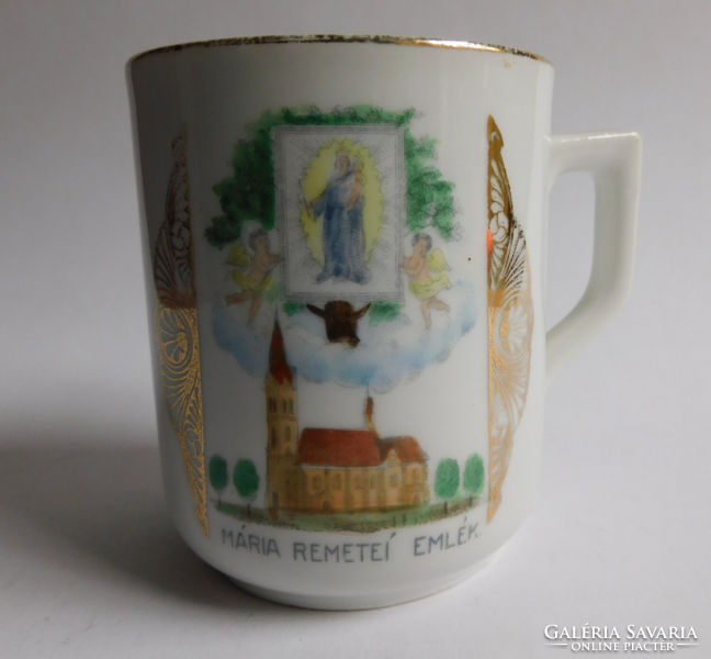 Antique Zsolnay mug rarity - Maria Hermitage souvenir