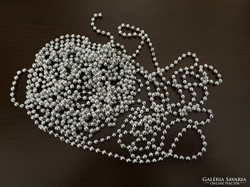 9.8 M silver Christmas pearl garland