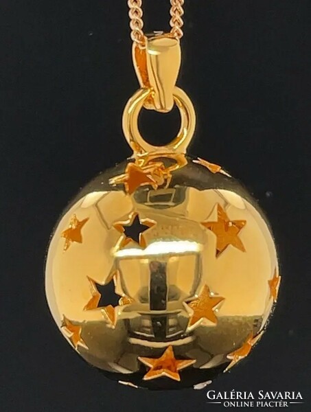 Cute 14 carat gold-plated silver sphere pendant, 925-new