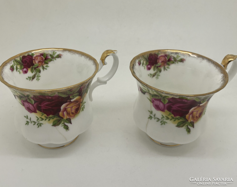 Angol porcelán csészék Royal Albert Old Country Roses 7cm repedés az oldalán