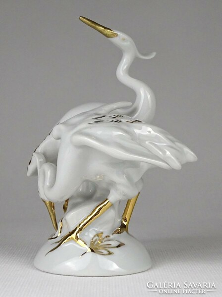 1P010 Régi Royal Dux porcelán kócsag madár pár