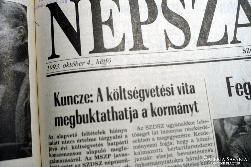 1993 X 4 / people's freedom / newspaper - Hungarian / daily. No.: 25661